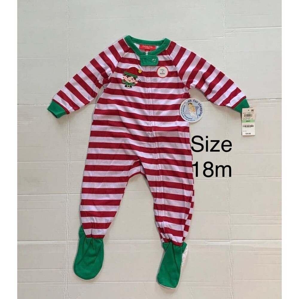 Macys candy cane stripe Pajamas Size 18 month New With Tags